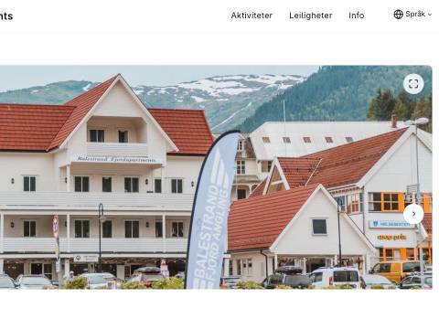 Skjermbilde av Fjord Apartments sin nettside